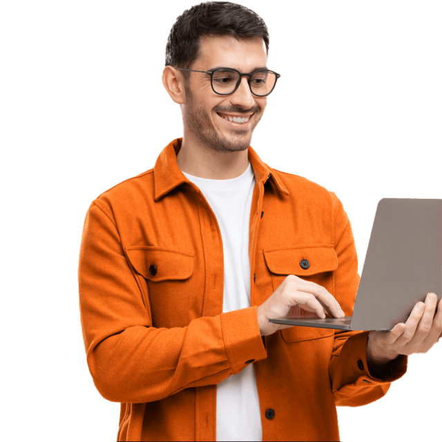 Man met laptop